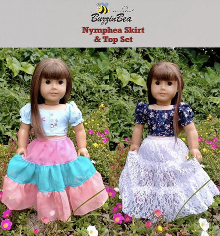 BuzzinBea 18 Inch Modern Nymphea Skirt & Top Set 18" Doll Clothes Pattern larougetdelisle