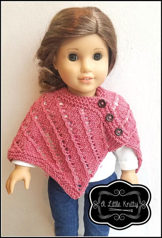 A Little Knitty Knitting Pamela Poncho 18" Doll Knitting Pattern larougetdelisle