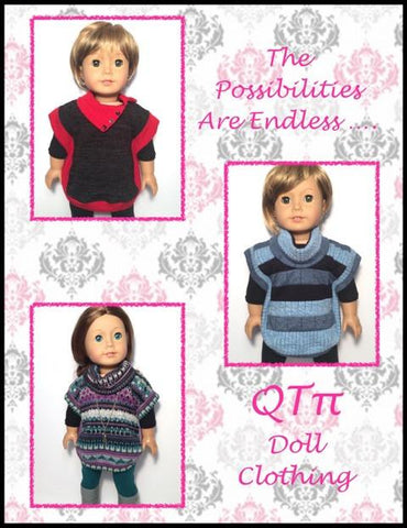 QTπ Doll Clothing 18 Inch Modern Poncho 18" Doll Clothes larougetdelisle