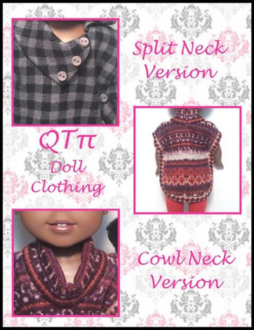 QTπ Doll Clothing WellieWishers Poncho 14.5" Doll Clothes Pattern larougetdelisle