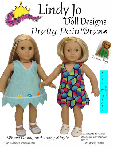 Lindy Jo Doll Designs 18 Inch Modern Pretty Point Dress 18" Doll Clothes Pattern larougetdelisle