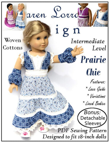 Karen Lorraine Design 18 Inch Modern Prairie Chic 18" Doll Clothes Pattern larougetdelisle