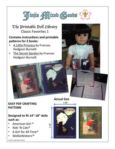 Jinjia Mixed Goods 18 Inch Modern A Little Princess & The Secret Garden Printable Books 14-18" Doll Accessories larougetdelisle