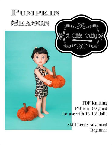 A Little Knitty Amigurumi Pumpkin Season Knitting Accessory Pattern for 13-18 Inch Dolls larougetdelisle
