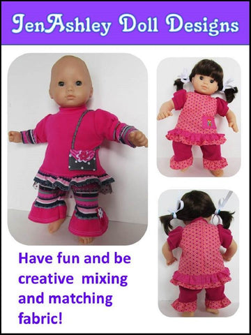 Jen Ashley Doll Designs Bitty Baby/Twin Purse Pocket Set 15" Baby Doll Clothes Pattern larougetdelisle