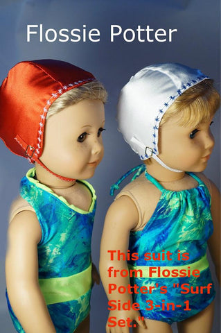 Flossie Potter 18 Inch Historical 1950s Swimsuit and Retro Swim Cap Bundle 18" Doll Clothes Pattern larougetdelisle