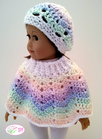 Sweet Pea Fashions Crochet Ribbed Neck Ripple Poncho and Hat Crochet Pattern larougetdelisle