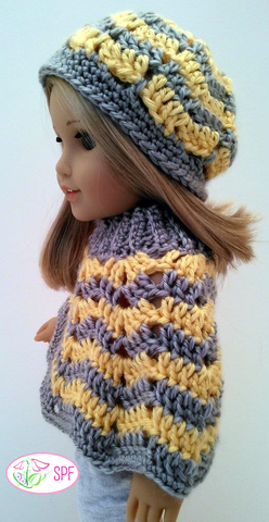 Sweet Pea Fashions Crochet Ribbed Neck Ripple Poncho and Hat Crochet Pattern larougetdelisle