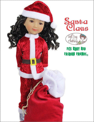 Doll Tag Clothing Ruby Red Fashion Friends Santa Claus 14-15" Doll Clothes Pattern larougetdelisle