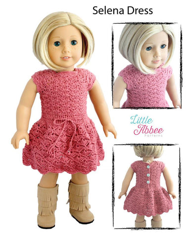 Little Abbee Selena Dress Doll Clothes Crochet Pattern 18 inch American ...