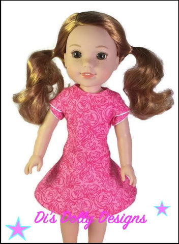 Di's Dolly Designs WellieWishers Spring Fling Dress 14.5" Doll Clothes Pattern larougetdelisle