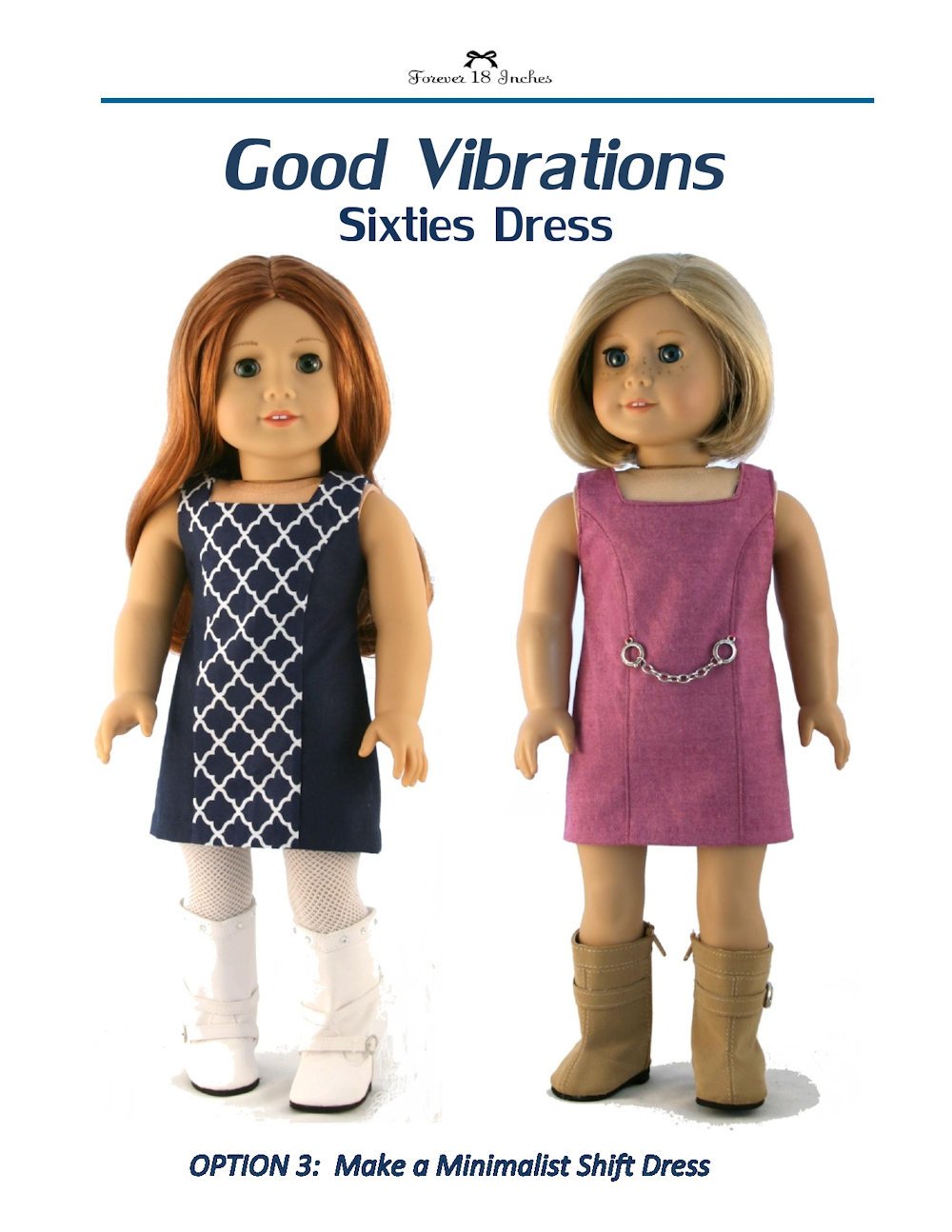 Forever 18 Inches Good Vibrations Sixties Dress Doll Clothes Pattern 18