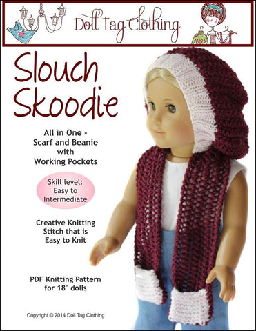 Doll Tag Clothing Knitting Slouch Skoodie Knitting Pattern larougetdelisle