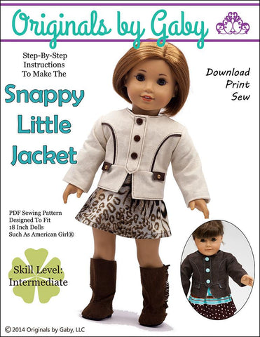 Originals by Gaby 18 Inch Modern Snappy Little Jacket 18" Doll Clothes larougetdelisle