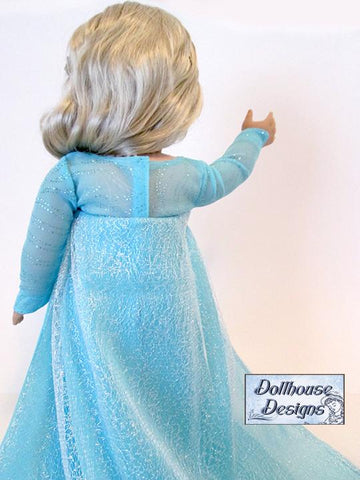 Dollhouse Designs 18 Inch Modern Winter Snow Queen Gown 18" Doll Clothes Pattern larougetdelisle