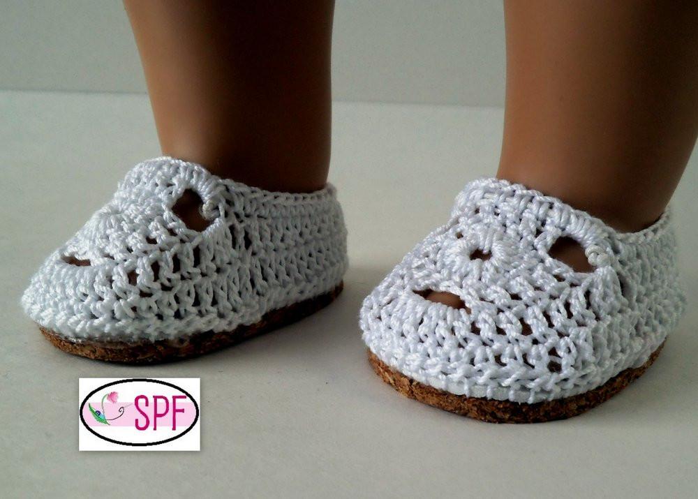 free crochet doll shoes pattern