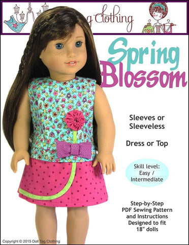 Doll Tag Clothing 18 Inch Modern Spring Blossom 18" Doll Clothes Pattern larougetdelisle