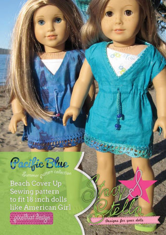 Stacy and Stella 18 Inch Modern Beach Cover Up 18" Doll Clothes Pattern larougetdelisle