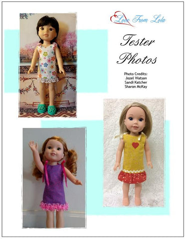 Love From Lola WellieWishers Simple Summer Dress 14-14.5" Doll Clothes Pattern larougetdelisle