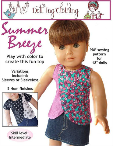 Doll Tag Clothing 18 Inch Modern Summer Breeze 18" Doll Clothes Pattern larougetdelisle