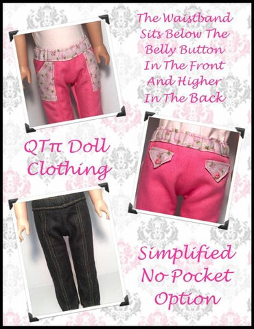 QTπ Doll Clothing WellieWishers Skinny Utility Pants 14.5" Doll Clothes Pattern larougetdelisle