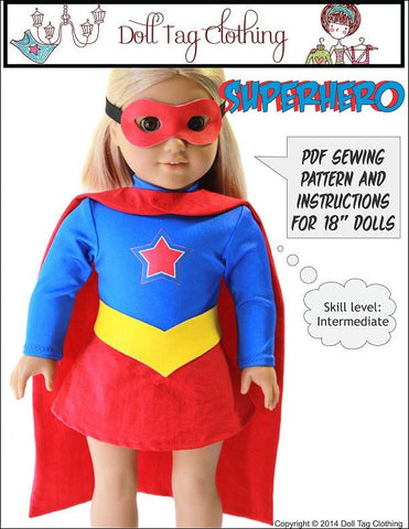 Doll Tag Clothing 18 Inch Modern Superhero Outfit 18" Doll Clothes Pattern larougetdelisle