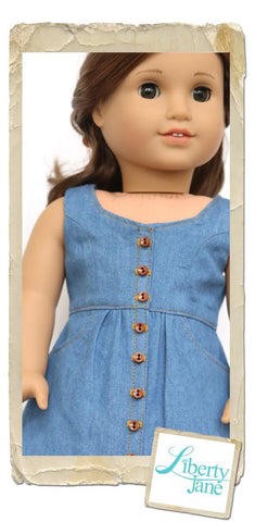 Liberty Jane 18 Inch Modern Surfrider Sundress and Romper 18” Doll Clothes Pattern larougetdelisle