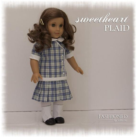 Fashioned by Rebecca 18 Inch Historical 1915 Sweetheart Plaid Blouse 18" Doll Clothes Pattern larougetdelisle