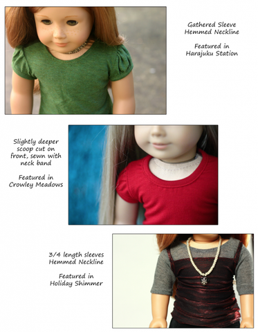 Liberty Jane 18 Inch Modern T-Shirt Variations 18" Doll Clothes Pattern larougetdelisle