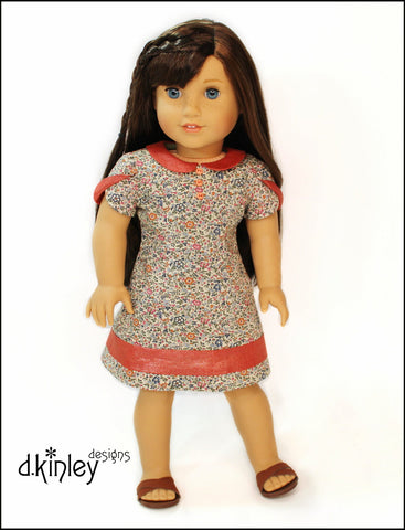 Dkinley Designs 18 Inch Modern Two Tulips Dress 18" Doll Clothes Pattern larougetdelisle