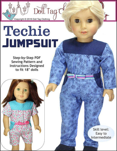 Doll Tag Clothing 18 Inch Modern Techie Jumpsuit 18" Doll Clothes Pattern larougetdelisle