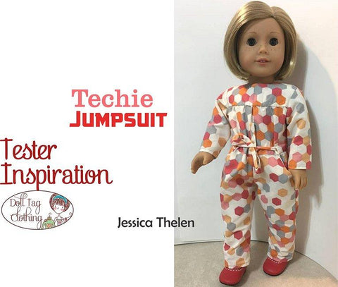 Doll Tag Clothing 18 Inch Modern Techie Jumpsuit 18" Doll Clothes Pattern larougetdelisle