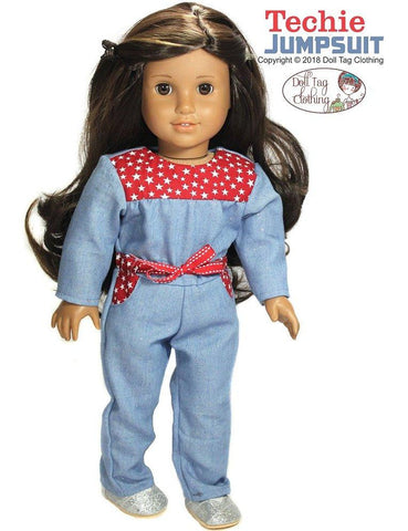 Doll Tag Clothing 18 Inch Modern Techie Jumpsuit 18" Doll Clothes Pattern larougetdelisle