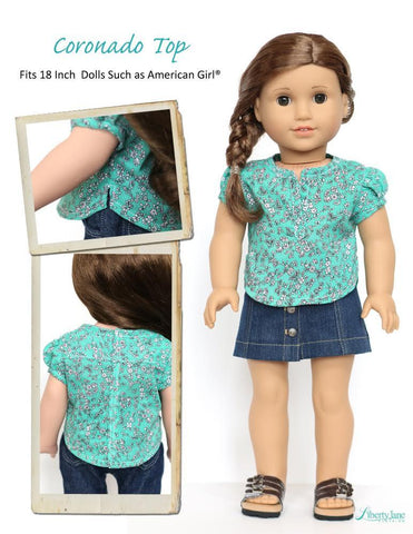 Liberty Jane 18 Inch Modern Coronado Shirtdress and Top 18" Doll Clothes Pattern larougetdelisle