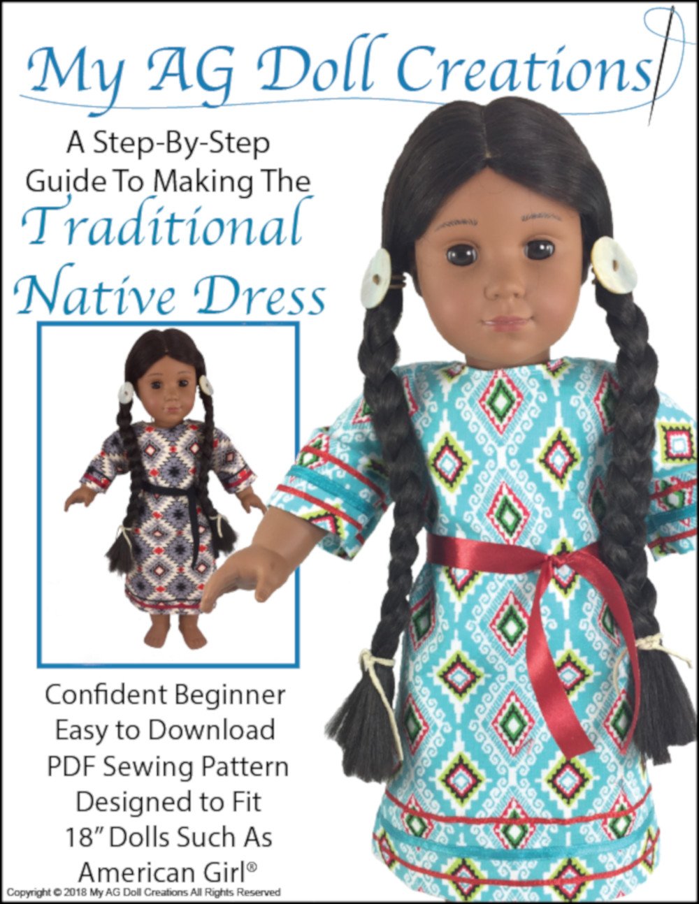 My AG Doll Creations Traditional Native Dress Doll Clothes Pattern 18 inch American  Girl Dolls | Pixie Faire