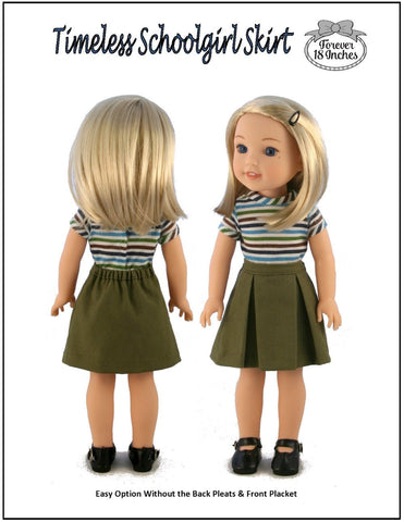 Forever 18 Inches WellieWishers Timeless Schoolgirl Skirt 13-14.5" Doll Clothes Pattern larougetdelisle