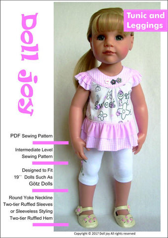 Doll Joy Gotz 19 Inch Tunic and Leggings Pattern for 19" Gotz Dolls larougetdelisle