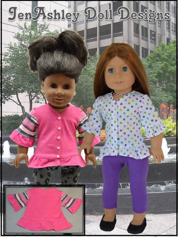 Jen Ashley Doll Designs 18 Inch Modern Design Your Own Trendy Tunic 18" Doll Clothes Pattern larougetdelisle