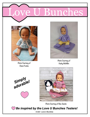 Love U Bunches 8" Baby Dolls Victoria and a Chilly Day 8" Baby Doll Knitting Pattern larougetdelisle