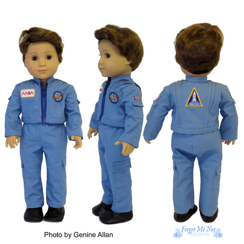 Forget Me Not Designs 18 Inch Modern Space Endeavor Flightsuit 18" Doll Clothes Pattern larougetdelisle