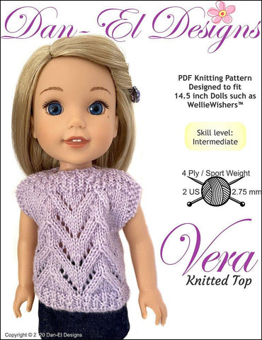 Dan-El Designs WellieWishers Vera 14.5" Doll Knitting Pattern larougetdelisle