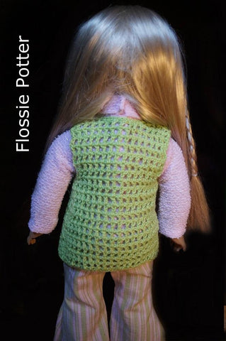 Flossie Potter Crochet 1970s Winging-It Crocheted Vest 18” Doll Crochet Pattern larougetdelisle