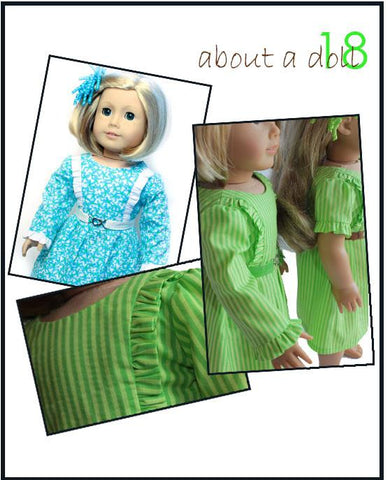 About A Doll 18 18 Inch Modern The Volant Dress 18" Doll Clothes Pattern larougetdelisle