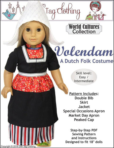 Doll Tag Clothing 18 Inch Historical Volendam: A Dutch Folk Costume 18" Doll Clothes larougetdelisle