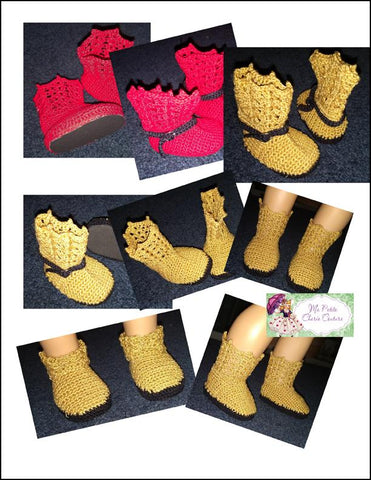 Mon Petite Cherie Couture Crochet Whimsy Boot 18" Doll Crochet Pattern larougetdelisle