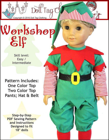 Doll Tag Clothing 18 Inch Modern Workshop Elf 18" Doll Clothes Pattern larougetdelisle