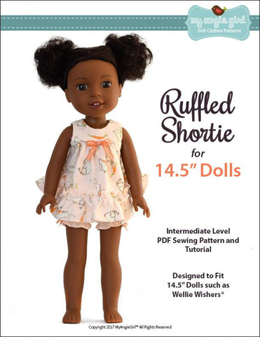 My Angie Girl WellieWishers Ruffled Shortie Set 14.5" Doll Clothes Pattern larougetdelisle