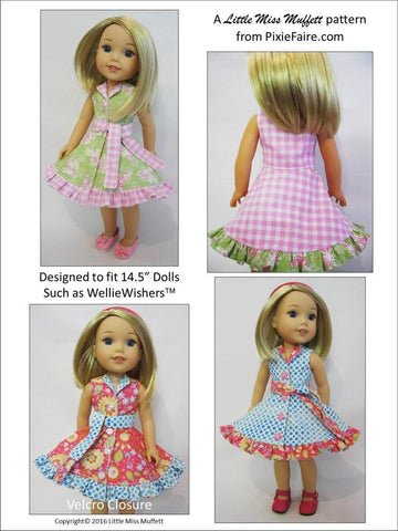 Little Miss Muffett WellieWishers Topsy-Turvy 14.5" Doll Clothes Pattern larougetdelisle