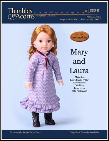Thimbles and Acorns WellieWishers Mary and Laura 14.5" Doll Clothes Pattern larougetdelisle
