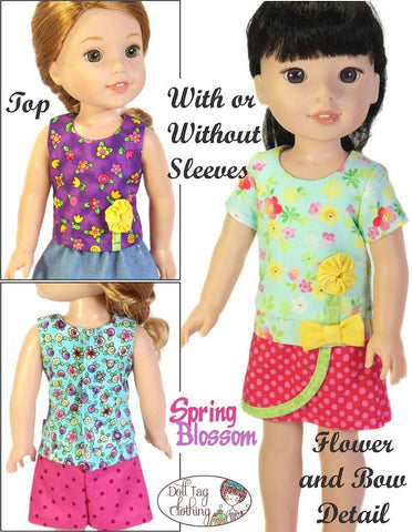 Doll Tag Clothing WellieWishers Spring Blossom 14.5" Doll Clothes Pattern larougetdelisle